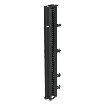 Organizador Vertical CableTek, Doble (Frontal y Posterior), Para Rack Abierto de 45 Unidades, 6 in de Ancho, Color Negro