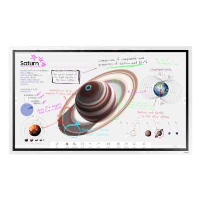 Pizarra Interactiva Digital / 55\" 4K UHD (3840x2160) / Touch IR 20 Puntos / Whiteboard 4 Usuarios Simultáneos / Tizen 9.0 / WiFi / VESA 400x400