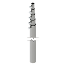 Mástil Telescópico / 15 m (49.2 ft) / 5 Secciones Concéntricas / Tubo Galvanizado Calibre 20 / Carga Máxima 6 kg / Resistencia Viento 70 km/h