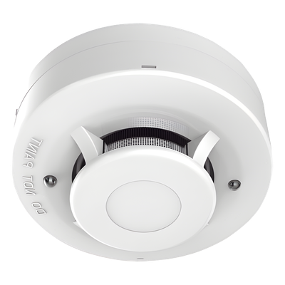 Detector de Humo Fotoeléctrico No Direccionable de 4 Hilos / DC 12 V / Algoritmos de Detección Avanzada / LED Duales 360° / Salida de Relé N/C o N/A / Montaje en Techo