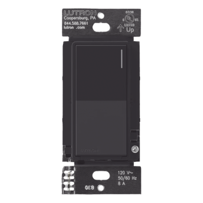 Apagador auxiliar Sunnata de pared para control de 3 vías o escalera, 120 V, compañero cableado del apagador principal del sistema RadioRA 3, color negro mate (Midnight)