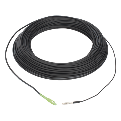 Rollo de Fibra Óptica Drop Redonda G657A2 Monomodo Simplex de 50 Metros (164 Pies) con Conectores SC/APC-SC/APC para Instalaciones Aéreas, Subterráneas o a la Intemperie
