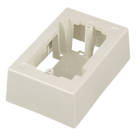Caja de Pared Superficial / ABS Resistente / 5.09 x 3.34 x 1.75 in / Salidas 1/2, 3/4, 1 in / Blanco Mate
