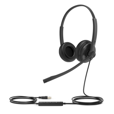 Diadema Alámbrica UH34 Dual de Yealink USB Compatible con Teléfonos IP y Computadoras.