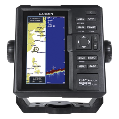 Plotter de Navegación GPSMAP 585 Plus / Pantalla 6\" WVGA / Sonar CHIRP 600W / ClearVü Scanning Sonar / Compatible GPS-GLONASS-BeiDou / Quickdraw Contours / 2 Ranuras SD / IPX7 / Multiidioma