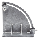 Base para Mástil con Ajuste de Ángulo / Acero Galvanizado en Caliente / Mástil 1\" a 1-3/4\" / Inclinación 0° a 60° / Tolerancia ±5 cm