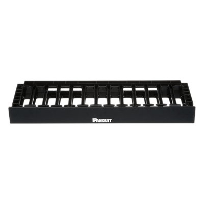 Organizador de Cables Horizontal NetManager de Alta Densidad, Sencillo (Solo Frontal), Para Rack de 19in, 1UR