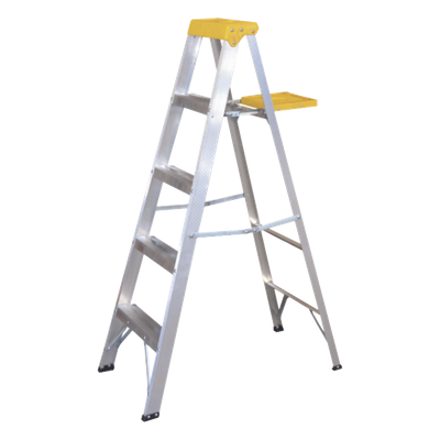 Escalera de Aluminio Tipo Tijera, 5 Peldaños de 1.83 metros.