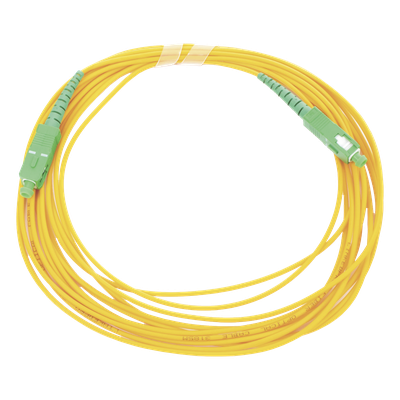 Jumper de Fibra Óptica Monomodo SC/APC - SC/APC Simplex, Color Amarillo, 5 Metros (16.40 Pies)