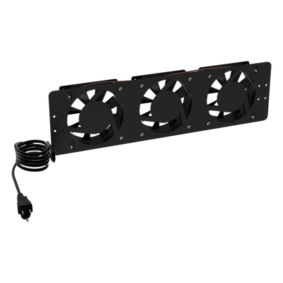 Kit de 3 Ventiladores 110 Vca (12 x 12 cm) con Clavija para Gabinete de Piso