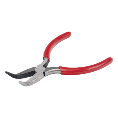 Pinza punta Curveada de 5” con Mango Forrado Plástico.