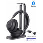 Diadema Inalambrica BH76 Plus With Charging Stand Teams Black USB C/A de Yealink con Audio HD y Certificación para Microsoft Teams
