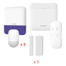 Kit de Alarma Inalámbrica / 48 Zonas / 2 PIR 15 m (49.2 ft) / Sirena Exterior 110 dB / Batería de Respaldo 12 h / Wi-Fi / AES-128