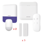 (AX PRO) KIT de Alarma AX PRO / Incluye: 1 Hub con batería de respaldo / 2 Sensores PIR / 3 Contactos Magnéticos mini / 1 Control Remoto / 1 Sirena Inalambrica Exterior  / WiFi / Compatible con Hik