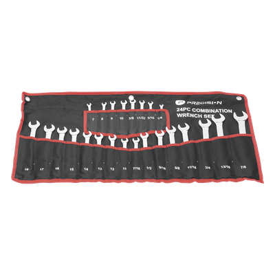Juego de 24 Llaves Combinadas Métricas e Inglesas con Estuche.