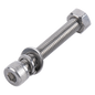 1 Tornillo Allen Milimétrico de Acero Inoxidable  M8-1.25 x 25 / 1 Pza. /Con 1 Tuerca, 1 Arandela de Presión y 1 Plana / Para Montajes de Módulos Foto Voltaicos .