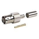 Conector BNC Hembra / Anillo Plegable / Cables RG-8/X, LMR-240, 9258 / Cuerpo Bronce Niquelado / Contacto Oro 24K / Aislamiento Delrin