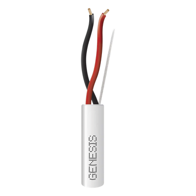 Bobina de 305 Metros (1000 Pies) de Cable / 2 x 16 AWG / Riser / Tipo CMR-CL3R / Color Blanco / Para Aplicaciones de Alarmas de Intrusión, Control de Acceso, Automatización, Interfonos y TV Portero