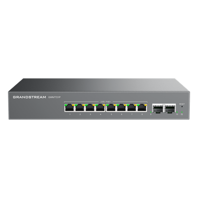 Switch L2 Lite Administrable de 10 Puertos / 8 Puertos Ethernet 2.5 Gbps / 2 Puertos SFP+ 10 Gbps / PoE+ 802.3af/at / VLAN 802.1Q / QoS / IGMP Snooping / Montaje Escritorio, Pared o Rack 19\" (0.48