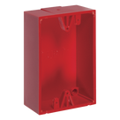 Caja trasera de montaje en superficie / Policarbonato resistente / 1.5 pulgadas (38mm) / Compatible botones STI #0, #1, #3, #4, #7 / Clasificación 5VA / UL y cUL / Rojo y azul