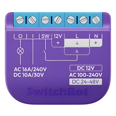 Switch Relevador Inteligente conectividad inalambrica Wifi y BLE / Salida Contacto Seco / Compatible con asistentes de voz / Dimensiones 42x36x16 mm