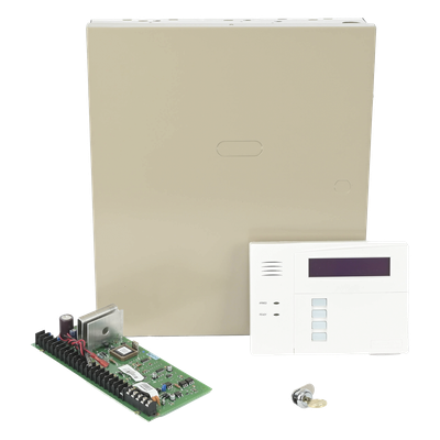 Panel de control de intrusión de hasta 48 zonas con teclado alfanumérico y receptor inalámbrico integrado, compatible con serie 5800