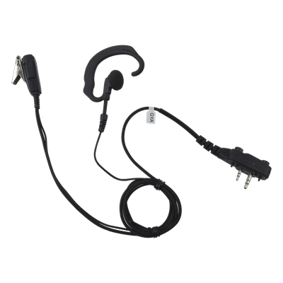 Micrófono de solapa con gancho suave para la oreja y fibra trenzada para puerto de accesorios Icom de 2 pines con tornillos