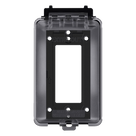Caja Protectora de Contactos para Exterior / Policarbonato de Alto Impacto / Protección NEMA 3R / 127V 15A 60Hz / Tapa Transparente Base Negra / Resistente a Intemperie UV