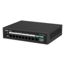 Switch PoE+ / 8 Puertos Gigabit / 2 Uplink GE+SFP / 120W / Sin Ventilador / 20 Gbps / 4 kV
