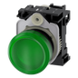 Lampara de señalización plástica con led color Verde, 24Vca-Vcd