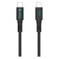 Cable USB-C a USB-C / 1 Metro / Carga Rápida 60W / Transferencia 480 Mbps / Magnético de Silicona Líquida / Auto-enrollable / Anti-enredos / Negro