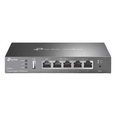 Router Omada VPN / SDN Multi-WAN Gigabit / 1 Puerto WAN Gigabit / 2 Puertos LAN Gigabit / 2 Puertos configurables LAN/WAN / 150,000 Sesiones Concurrentes / Administración Centralizada OMADA o Stand