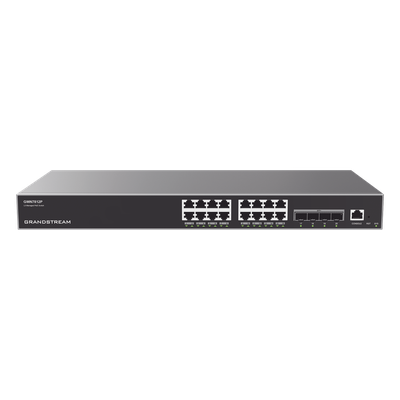Switch Capa 3 PoE+ Administrable / 16 Puertos Gigabit + 4 SFP+ 10G / 240W PoE / 112 Gbps / Montaje en Rack
