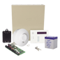 Kit de panel de intrusión de 48 zonas con 2 detectores de humo inalámbricos incluidos, 3 particiones y carga/descarga por Internet