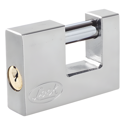 Candado para Cortina Metálica / Medida 80 mm/ Acabado Cromo Satinado/ Nivel de Seguridad 6 / Llave Estándar.