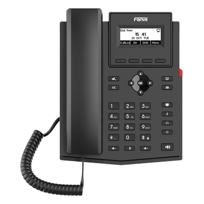 Teléfono IP / 2 Líneas SIP / Pantalla LCD 2.3\" 132x64 / Audio HD G.722 y Opus / Conferencia 6 Vías / PoE 802.3af / Puertos Ethernet Duales 10/100 / Soporte EHS