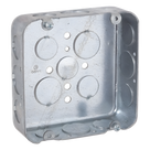 Caja Cuadrada Troquelada / Acero / 4 11/16 x 4 11/16 in / Profundidad 1.5 in (38.1 mm) / 17 Entradas Conduit / UL Listed