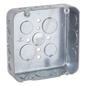 Caja Cuadrada Troquelada / Acero / 4 11/16 x 4 11/16 in / Profundidad 1.5 in (38.1 mm) / 17 Entradas Conduit / UL Listed