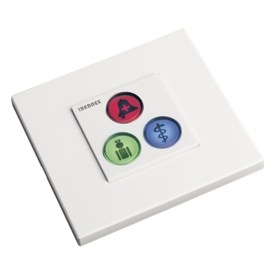 Modulo de 3 Botones iluminados con Lector RFID 125 KHz / Alarma / Cancelar y Código Azul / BUS RS485 / Compatible con NX0019/B, NX1021 y NX0015