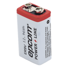 Batería de Litio 9V / 1200 mAh / Cloruro de Tionilo / No Recargable / Operación -60°C a +85°C / Acero Inoxidable
