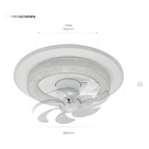 Ventilador de Techo con Luminario LED / 88 W / 6 Velocidades / 3 Tonos de Luz 2700-6500 K / Giro 360° / Diámetro 495 mm / Dimeable / 5400 lm