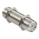 Adaptador Pasamuros / Doble UHF Hembra SO-239 / Montaje Chasis / Cuerpo Niquelado / Contacto Plateado