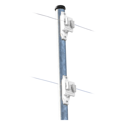 Aislador de Paso Blanco Reforzado para Cercos Eléctricos / Aislamiento hasta 18 kV / Resistente a Clima Extremo / Polipropileno y Policarbonato