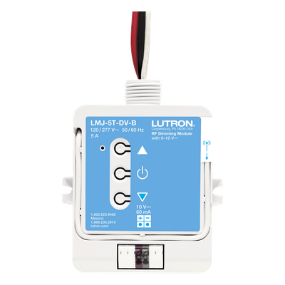 Módulo de atenuación RF con control 0-10 V para balastros fluorescentes y drivers LED, conmuta hasta 5 A a 120/277 V, para sistemas RadioRA 2 y HomeWorks QS
