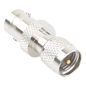 Adaptador en Línea, de Conector Mini UHF Macho a BNC Hembra, Níquel/ Oro/ Teflón.