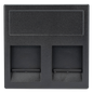 Módulo Color Negro con 2 Espacios para Jack Keystone con Guardapolvo para las Cajas de Escritorio Ofiblock y Teleblock / (KB76/14)