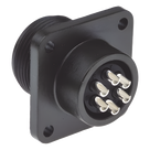 Conector Hembra Circular / 6 Terminales / Aluminio / -55°C a +125°C / Acoplamiento Roscado / 1.8 pies