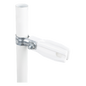 Aislador de Paso o Esquina Blanco con Abrazadera / 1 Pulgada (25 mm) / Resina Virgen 100% / Anti-Arqueo / Acero Galvanizado / Poste Cerco Eléctrico