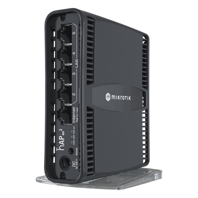 (hAP ax2) Router inalámbrico Wi-Fi 6 160mW de Potencia, 5 puertos gigabit, Port 1 PoE in/out