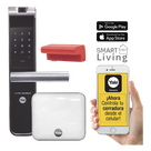 Kit Cerradura Electrónica Inteligente / Apertura por Código, Biometría y Smartphone / 100 Huellas y 100 PINs / Puertas 35-90 mm / Cierre Automático / Wi-Fi